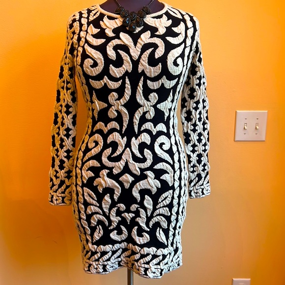 INC International Concepts Dresses & Skirts - Sexy! INC international concepts Black and Cream Sweater Dress Size L